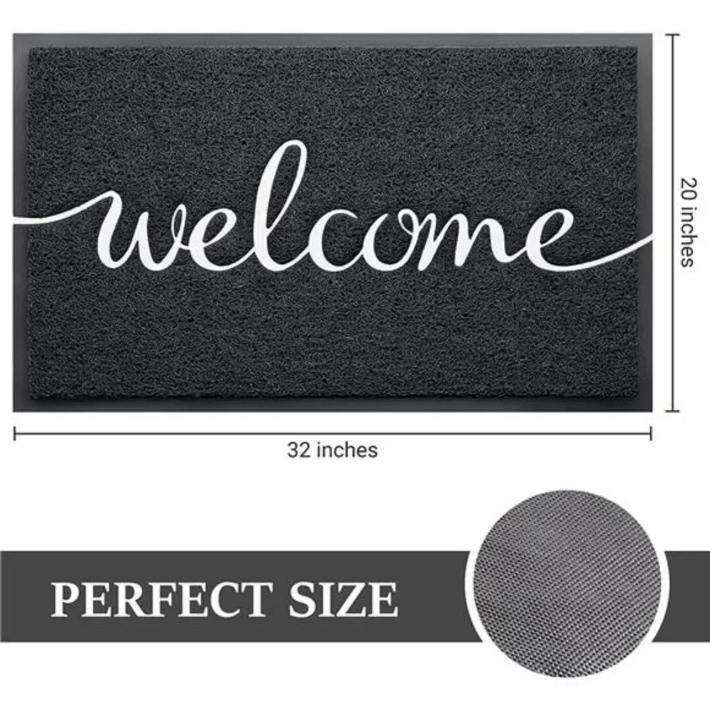 Welcome Door Mat Durable Low Profile Floor Mat Non Slip Indoor Outdoor 32x20